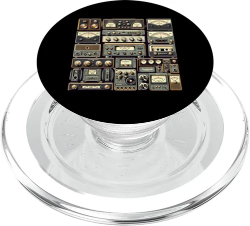 Setup Vintage Audio HiFi Sound System Mixed Media Collage PopSockets MagSafe PopGrip for iPhone
