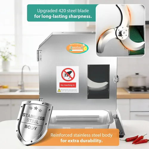 Miniatura 5 de Newhai Cortador de cebolla verde comercial Máquina cortadora de verduras Cortadora eléctrica automática de cebolla de primavera con cinta