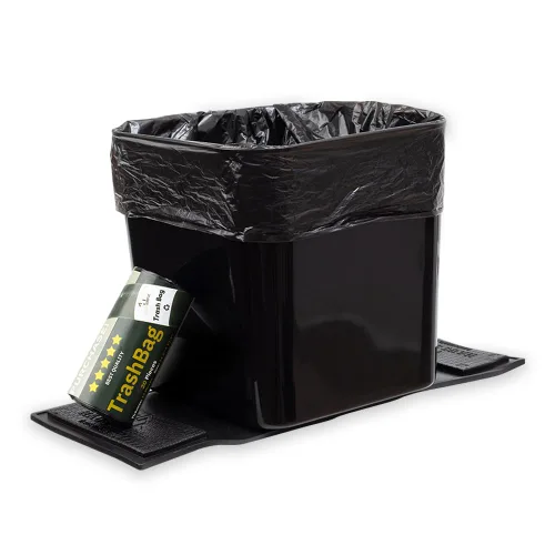 Papelera para automóvil – Cubo de basura compacto a prueba de fugas de 1.4 galones con solapa de estabilidad y base antideslizante | Portabasuras