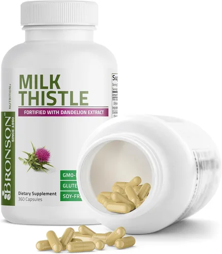 Miniatura 6 de Bronson Cápsulas de cardo lechoso con Silymarin marianum y extracto de diente de león, suplemento para la salud del hígado, antioxidante