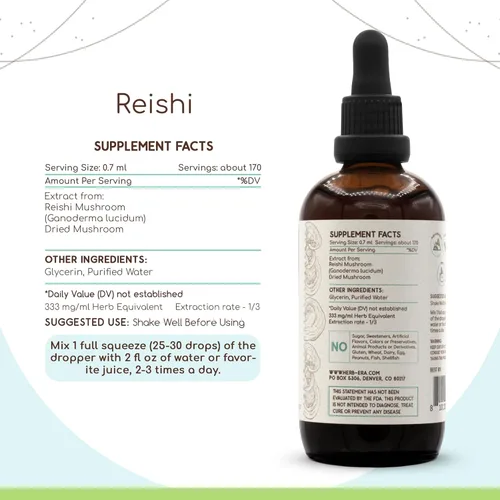 Miniatura 3 de Reishi B120 - Tintura de extracto de hierbas sin alcohol, gotas líquidas concentradas de hongos Reishi naturales (Ganoderma Lucidum)