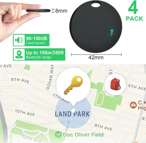 Miniatura 7 de Etiqueta Rastreadora Paquete de 4 Rastreadores Bluetooth, Localizador de Etiqueta Inteligente Dispositivo de Rastreo, Buscador de Llaves
