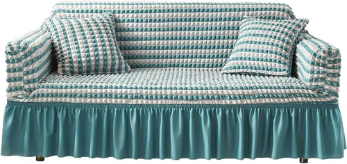 Miniatura 12 de Stretch Spandex Sofa Slipcovers,Loveseat Couches Covers with Skirt,Non Slip Soft Durable Removable Machine Washable T-Cushion Armchair Furniture
