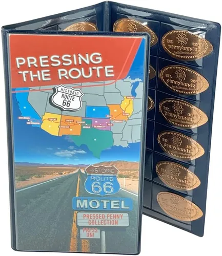 Miniatura 10 de Pennybandz Press Penny Collector - Álbum de tres pliegues – Capacidad para 48 centavos prensados de recuerdo – Cuero vegano – Cada libro pedido