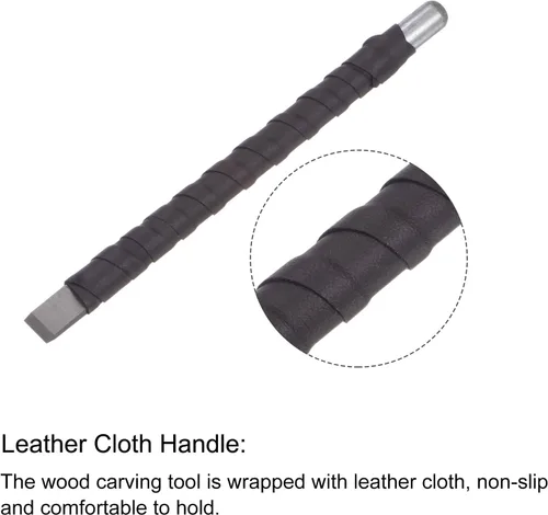 Miniatura 4 de uxcell Cuchillo para tallar cinceles de madera, 0.394 in de carburo de tungsteno punta plana herramienta de mano para carpintería Graver 5.906 in