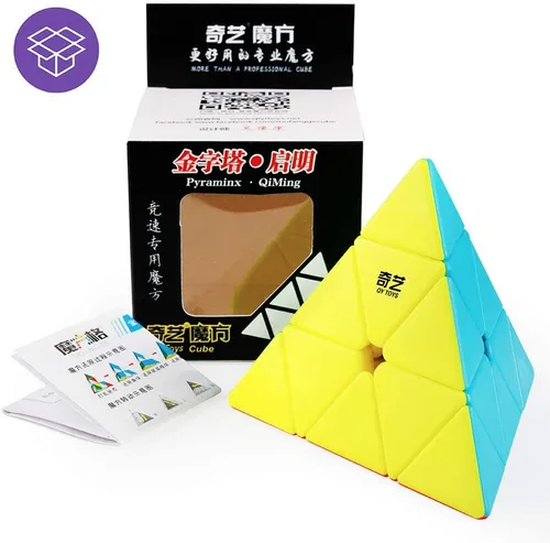Miniatura 7 de D-FantiX – Pirámide Qiyi Qiming, cubo de velocidad sin calcomanía, rompecabezas de cubos y triángulos
