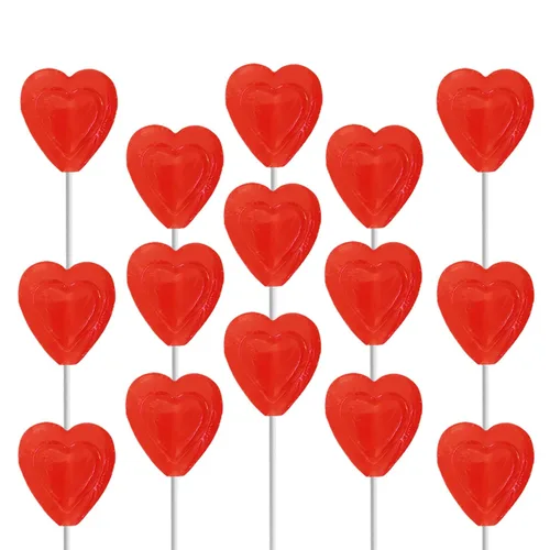 Miniatura 7 de Paletas rojas para el día de San Valentín, con doble forma de corazón, sabor a cereza, Kosher Parve, envueltas individualmente, (media libra)