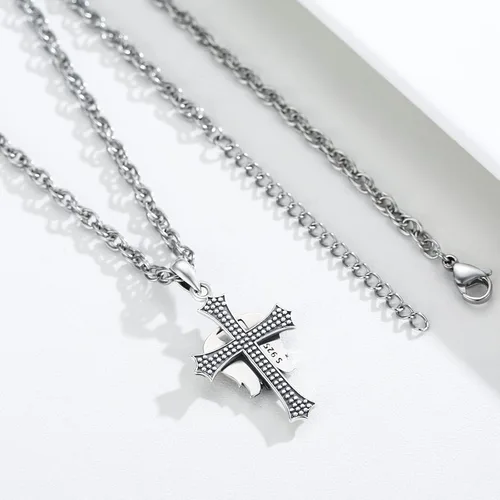 Miniatura 3 de Brisskaari Collar ovalado de San MiguelSan Cristóbal para mujeres y hombres plata de ley 925 collar con colgante de amuleto de San Patricio arcángel
