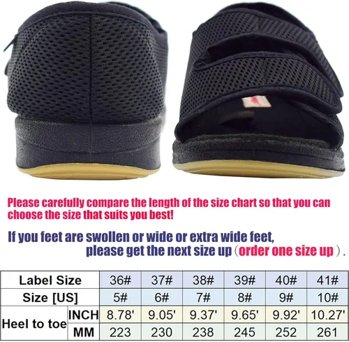 Miniatura 6 de WLESVAGO Sandalias diabéticas para mujer ancho ajustable para artritis y edema zapatos MS7008