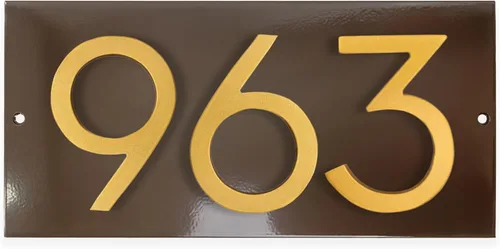 40 opciones de color: aluminio flotante moderno 4 pulgadas números placa de dirección horizontal (3 dígitos) - Montague Metal Products
