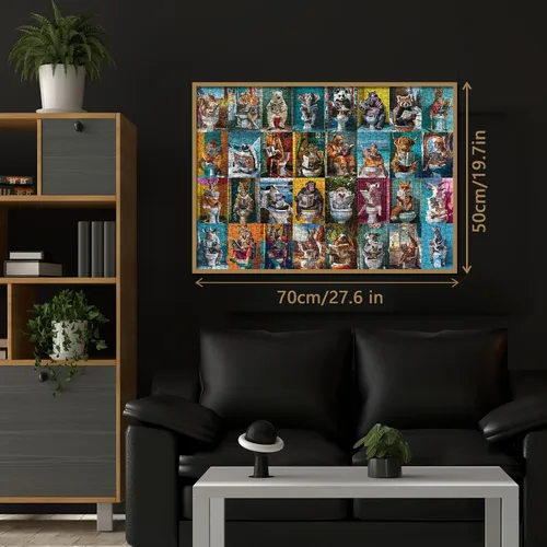 Miniatura 6 de Rompecabezas de animales divertidos de 1000 piezas para adultos, rompecabezas coloridos de perro, caballo, león, rompecabezas de elefante, panda
