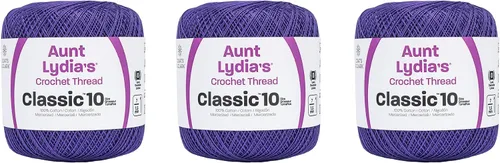 Miniatura 24 de Aunt Lydia Classic Crochet - 3 unidades de 350y/1,049.9 ft - Natural