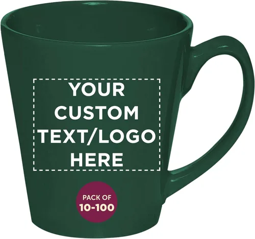Miniatura 15 de DISCOUNT PROMOS Taza de café con leche de cerámica brillante personalizada de 12 onzas, juego de 10/50/100 unidades personalizadas, paquete a