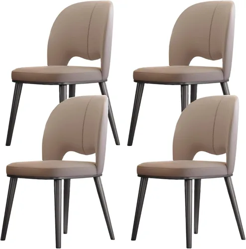 Miniatura 11 de Sillas de comedor, sillas de comedor, juego de 2/4, sillas de cocina con patas de metal, sillas de comedor tapizadas con cojín de cuero, para Negro