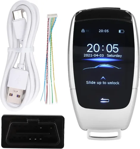 Miniatura 4 de Aramox Llave remota inteligente, llave inteligente universal TK900 LCD Smart Key Remote Entrada sin llave para botón de arranque y parada del motor