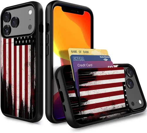 Miniatura 123 de Funda para iPhone Air, funda tipo cartera con ranura para tarjeta oculta, a prueba de golpes, TPU y PC, funda protectora de doble capa para iPhone