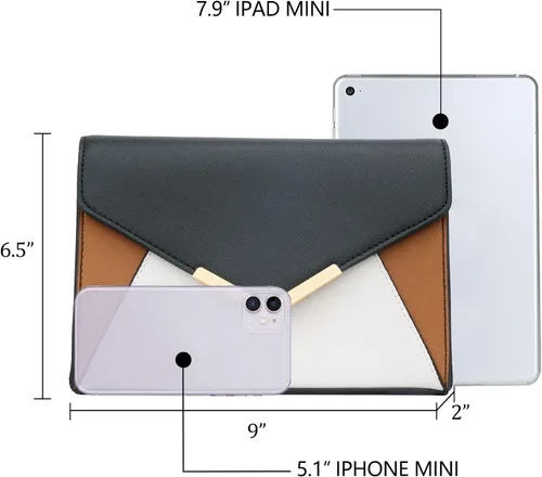 Miniatura 7 de KKXIU Elegante bolso de mano de cuero sintético para mujer bolso de mano para fiesta boda baile de graduación