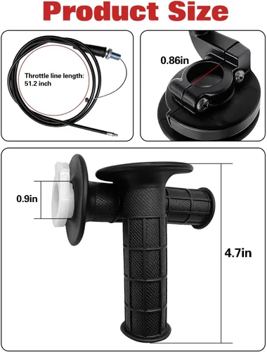 Miniatura 6 de Cable del acelerador y mango del acelerador para 7/8 pulgadas 50 90 110 CC 150cc 250cc Mini Bike ATV Quad compatible con Coleman Powersports 196cc