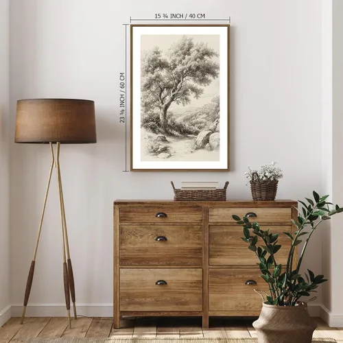 Miniatura 5 de Zessonic Arte de Pared de Boceto de Árbol Vintage Lienzo Botánico de Naturaleza Salvaje Juego de Arte de Árbol de Roble de 3 Piezas, Impresiones