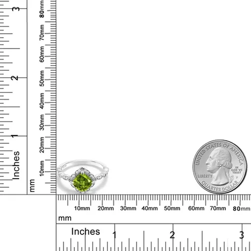Miniatura 33 de Gem Stone King Anillo de compromiso solitario de moissanita blanca con piedra natal de corte cojín de 0.276 in para mujer, plata de ley 925