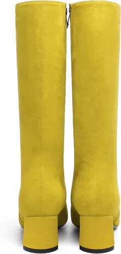 Miniatura 4 de MOVINSTEPS Botas de tacón bajo grueso con cremallera y puntera puntiaguda para mujer, de 2.0 in