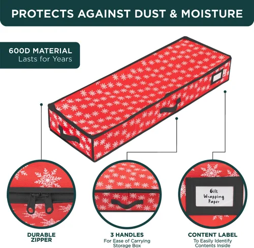 Miniatura 5 de HOLDN' STORAGE Contenedor de Almacenamiento Premium para Papel de Regalo - Duradero 600D Resistente a Desgarros, Cabe 27 Rollos de Papel de Regalo