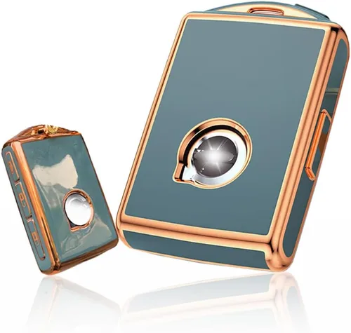 Miniatura 11 de SANRILY Funda para llavero de TPU con borde dorado, para Volvo, XC90, XC60, S60, XC40, sin llave, cubierta completa, color negro