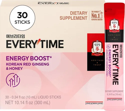 Miniatura 8 de JUNG KWAN JANG Everytime - Extracto de ginseng rojo coreano de 1,000 mg y pomelo – Bebida energética vegana – Sin cafeína, sin gluten, sin OMG, 0.34