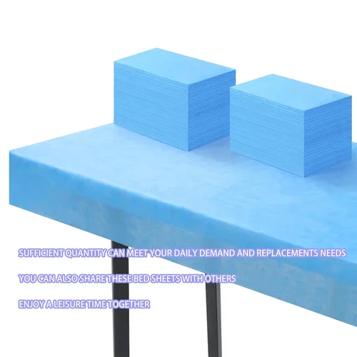 Miniatura 5 de 100 piezas de sábanas desechables azules de tela no tejida para spa, cubierta de cama para masajes tatuajes de belleza, 31 x 71 pulgadas
