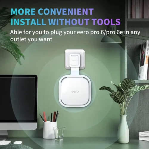 Miniatura 6 de Soporte de montaje en pared para sistema Wi-Fi de malla eero Pro 6e/Pro 6, soporte de montaje en pared para malla de tres bandas eero Pro 6e