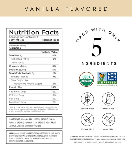 Miniatura 2 de TRUVANI – Polvo de proteína a base de plantas – Proteína orgánica certificada USDA en polvo, vegano, sin OMG, sin gluten