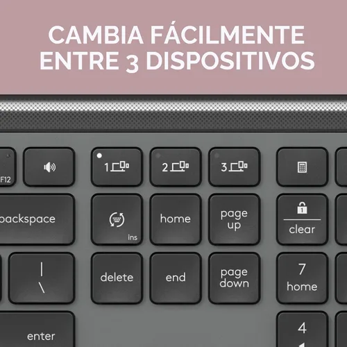 Miniatura 7 de Logitech MK955 Signature Slim - Combo de teclado y mouse inalámbricos delgados, para manos más grandes, escritura y clics silenciosos, cambia entre