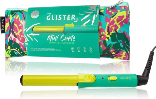 Glister - Rizador pequeño de clip con bolsa de transporte, rizador de viaje, varita rizadora, para cabello normal, delgado, seco y encrespado, para