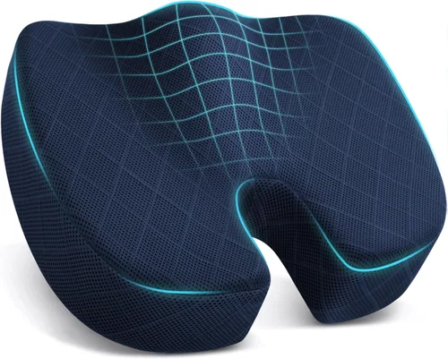 Miniatura 18 de TushGuard - Cojín para asiento de oficina/coche, almohadilla antideslizante para silla para aliviar el dolor de ciática, coxis y espalda, almohada