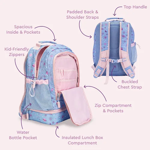 Miniatura 3 de Bentgo Kids Prints, 2 en 1, Mochila y lonchera aislada