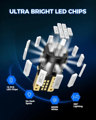 Miniatura 3 de Marsauto - Bombillas LED 194 azul para luz interior, mapa, 168 2825 W5W T10, para repuesto, superbrillantes, para auto, luz de cortesía, tablero