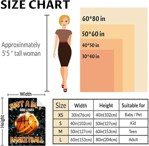 Miniatura 3 de Mantas de baloncesto – Manta suave y mullida para niños – Manta pequeña de 30 x 40 pulgadas para sala de estar y oficina – Manta deportiva negra