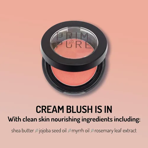 Miniatura 2 de Prim and Pure Paleta de rubor en crema natural, rubor mineral de color clásico, cosméticos orgánicos profesionales para la cara (TOTALLY SHY)