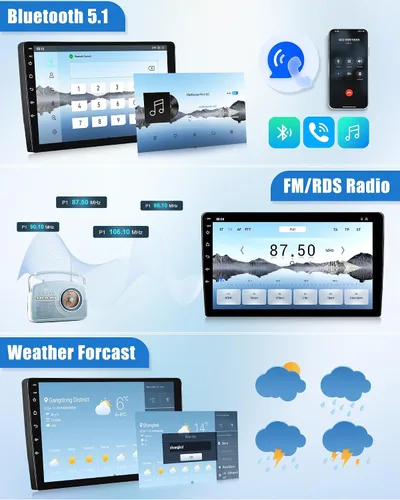 Miniatura 6 de 8 Core Qualcomm Android Car Stereo para Beetle 2004-2010 Pantalla táctil de 9 pulgadas con CarPlay Android Auto 4G+64G Ventilador de enfriamiento