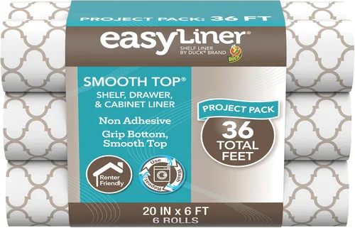 Miniatura 15 de Smooth Top EasyLiner para armarios y cajones - Fácil de instalar y cortar a medida - Papel para estantes y forro para cajones no adhesivo - Forro
