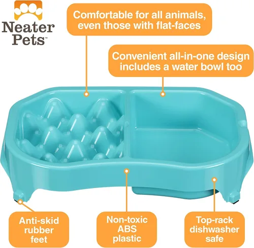 Miniatura 4 de Neater Pet Brands - Comedero lento, ordenado, para perros, divertido, saludable, sin estrés, tazón que ayuda a detener la inflamación, evita
