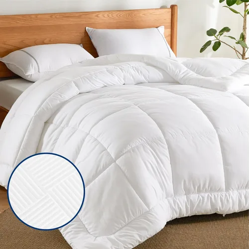 Miniatura 77 de Bedsure - Edredón de color liso Blanco