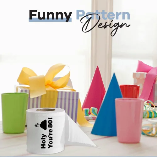 Miniatura 6 de Papel higiénico para decoración de cumpleaños número 80 para hombres y mujeres, diseño divertido, gran regalo de broma hilarante, ecológico, ultra