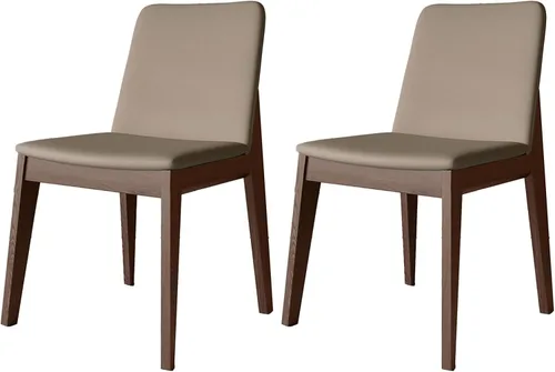 Miniatura 21 de Sillas de comedor tapizadas gruesas, sillas de cocina modernas de madera sólida, sillas de comedor tapizadas de cuero con marco minimalista, muebles