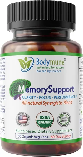 Miniatura 3 de Bodymune MemorySupport - Fórmula de salud cerebral Apoya la claridad mental, recuperación y concentración* Mezcla nootrópica orgánica USDA