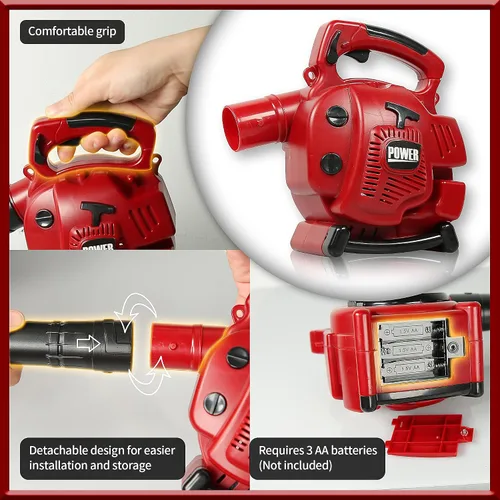 Miniatura 2 de PROLOSO Soplador de hojas para niños en edad preescolar al aire libre, juego de simulación, herramienta de juguete de jardinería, soplar aire