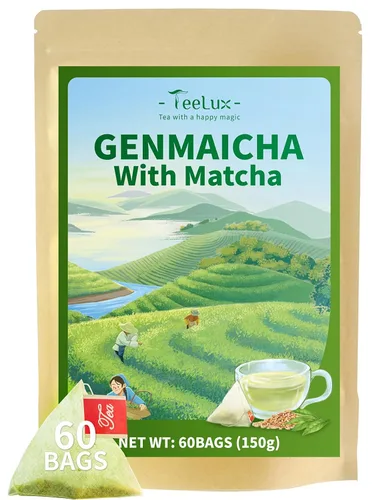 Miniatura 30 de TeeLux Bolsas de té verde menta, té verde con menta, menta verde y citronela, con cafeína, 100% real y natural, 100