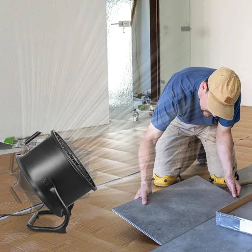 Miniatura 8 de VEVOR Ventilador circulador de aire de tambor de alta velocidad, ventilador industrial de 3 velocidades de 14 pulgadas, ventilador de piso ajustable