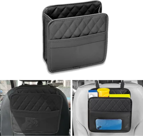 Miniatura 7 de Organizador de asiento trasero de automóvil con bolsillos de almacenamiento, bolsillo de almacenamiento para colgar del asiento trasero de vehículo