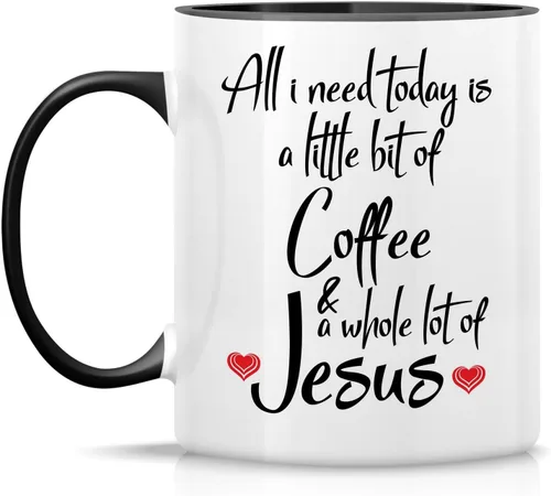Miniatura 39 de Retreez Taza divertida – This Girl Runs on Coffee + Jesus - Tazas de café de cerámica de 11 onzas – Divertido, sarcasmo, sarcástico, motivacional